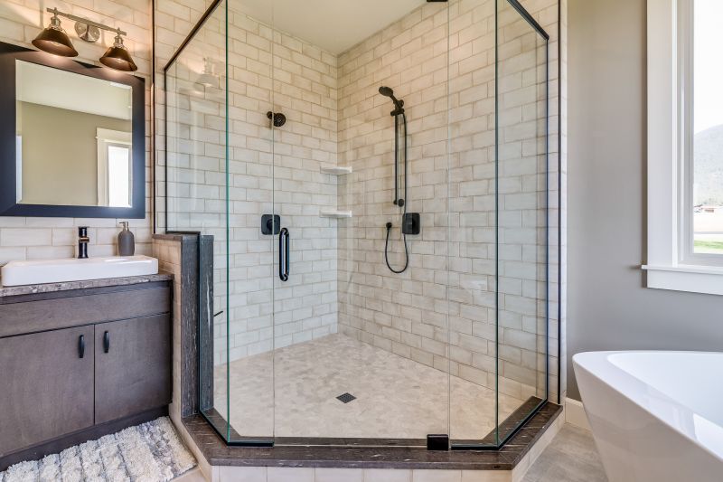 Contemporary Shower with Clear Glass